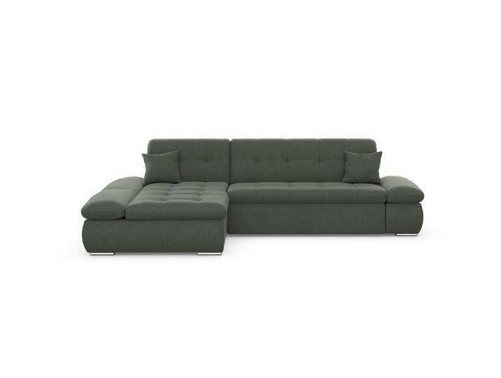 Ecksofa DOMO COLLECTION Moric, L-Form, XXL-Sofa - Breite 300cm , grün (dunkelgrün), B:300cm H:80cm T:172cm, Kunstleder SOFTLUX / Struktur (90% Polyester/ 10% Polyacryl), Microfaser PRIMABELLE (100% Polyester)/ Struktur (90% Polyester/ 10% Polyacryl), Sofas, wahlweise mit Bettfunktion und Armteilverstellung, Cord, Topseller von Domo-collection