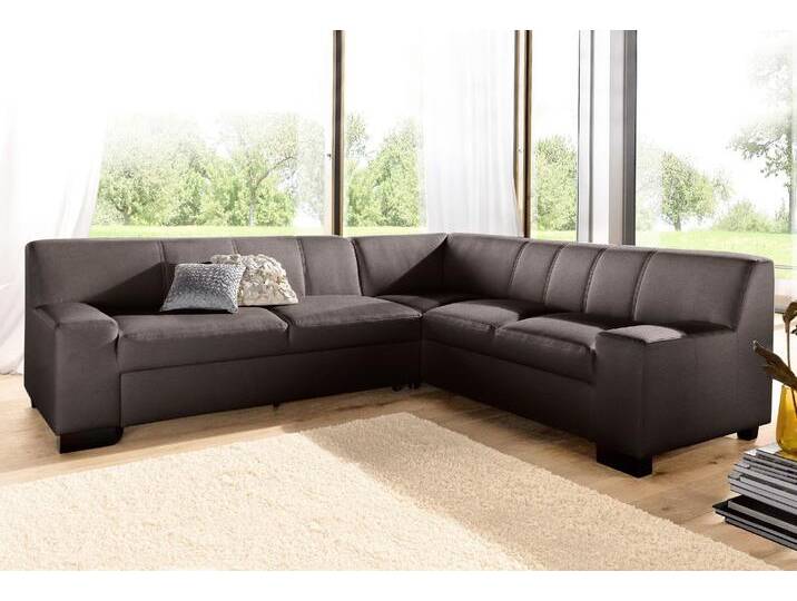 Ecksofa DOMO COLLECTION Norma, moderne Armlehnen, zeitlos und elegant, L-Form , braun, B:247cm H:74cm T:212cm, Microfaser PRIMABELLE (100% Polyester), Kunstleder SOFTLUX, Struktur (90% Polyester, 10% Polyacryl), NaturLEDER (echtes Rindsleder), Sofas, wahlweise mit Bettfunktion von Domo-collection