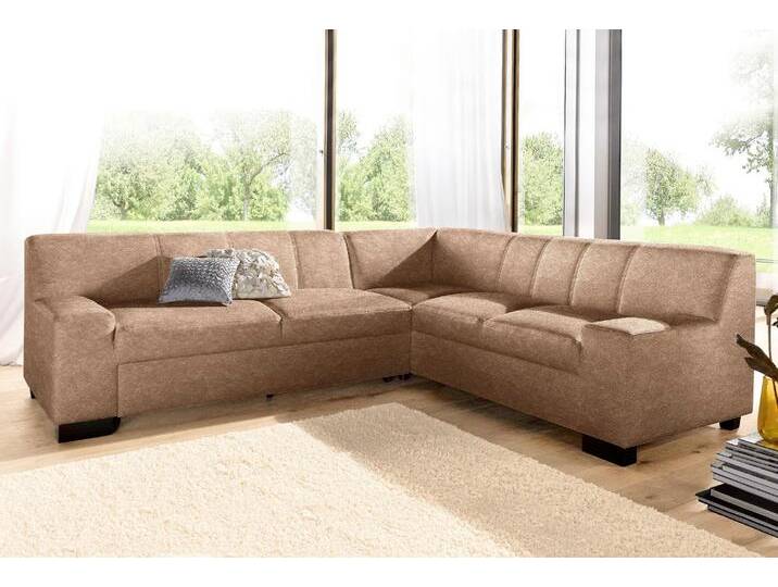 Ecksofa DOMO COLLECTION Norma, moderne Armlehnen, zeitlos und elegant, L-Form , braun (café), B:247cm H:74cm T:212cm, Microfaser PRIMABELLE (100% Polyester), Kunstleder SOFTLUX, Struktur (90% Polyester, 10% Polyacryl), NaturLEDER (echtes Rindsleder), Sofas, wahlweise mit Bettfunktion von Domo-collection