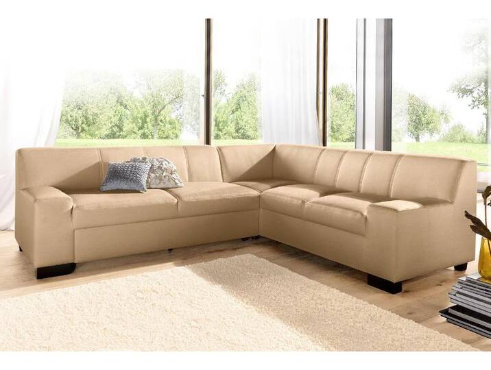 Ecksofa DOMO COLLECTION Norma, moderne Armlehnen, zeitlos und elegant, L-Form , braun (cappuccino), B:247cm H:74cm T:212cm, Microfaser PRIMABELLE (100% Polyester), Kunstleder SOFTLUX, Struktur (90% Polyester, 10% Polyacryl), NaturLEDER (echtes Rindsleder), Sofas, wahlweise mit Bettfunktion von Domo-collection