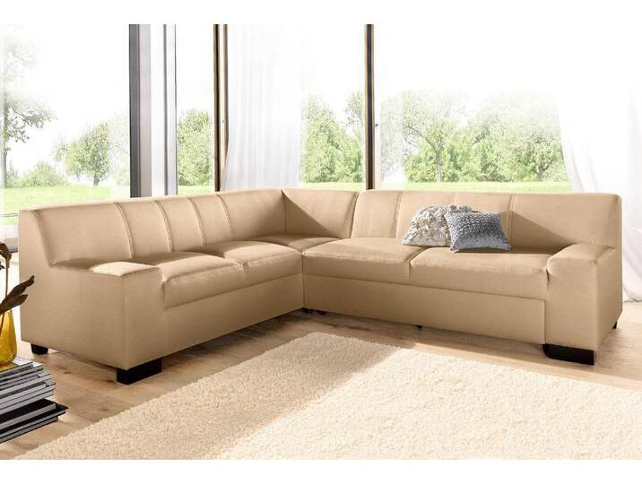 Ecksofa DOMO COLLECTION Norma, moderne Armlehnen, zeitlos und elegant, L-Form , braun (cappuccino), B:247cm H:74cm T:212cm, Microfaser PRIMABELLE (100% Polyester), Kunstleder SOFTLUX, Struktur (90% Polyester, 10% Polyacryl), NaturLEDER (echtes Rindsleder), Sofas, wahlweise mit Bettfunktion von Domo-collection