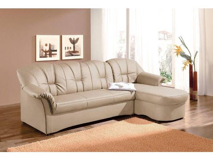 Ecksofa DOMO COLLECTION Papenburg, zeitlose Rückensteppung, elegante Formensprache, L-Form , beige (natur), B:235cm H:84cm T:140cm, Kunstleder SOFTLUX, Luxus-Microfaser (100% Polyester), Struktur ( 90% Polyester, 10% Polyacryl), Microfaser PRIMABELLE (100% Polyester), Sofas, in großer Farbvielfalt, wahlweise mit Bettfunktion, OTTOs Choice von Domo-collection