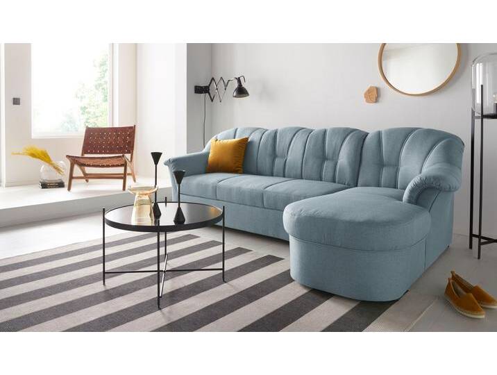 Ecksofa DOMO COLLECTION Papenburg, zeitlose Rückensteppung, elegante Formensprache, L-Form , blau (eisblau), B:235cm H:84cm T:140cm, Kunstleder SOFTLUX, Luxus-Microfaser (100% Polyester), Struktur ( 90% Polyester, 10% Polyacryl), Microfaser PRIMABELLE (100% Polyester), Sofas, in großer Farbvielfalt, wahlweise mit Bettfunktion, OTTOs Choice von Domo-collection