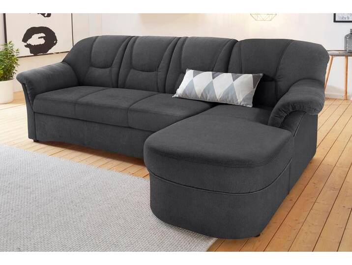 Ecksofa DOMO COLLECTION Sarafina zeitlos und komfortabel, optional mit Federkern, L-Form , grau (anthrazit), B:232cm H:83cm T:146cm, Luxus-Microfaser (92% Polyester, 8% Nylon), Microfaser PRIMABELLE (100% Polyester), Microfaser PRIMABELLE (100% Polyester) / Struktur (90% Polyester; 10% Polyacryl), Sofas, wahlweise mit Bettfunktion von Domo-collection