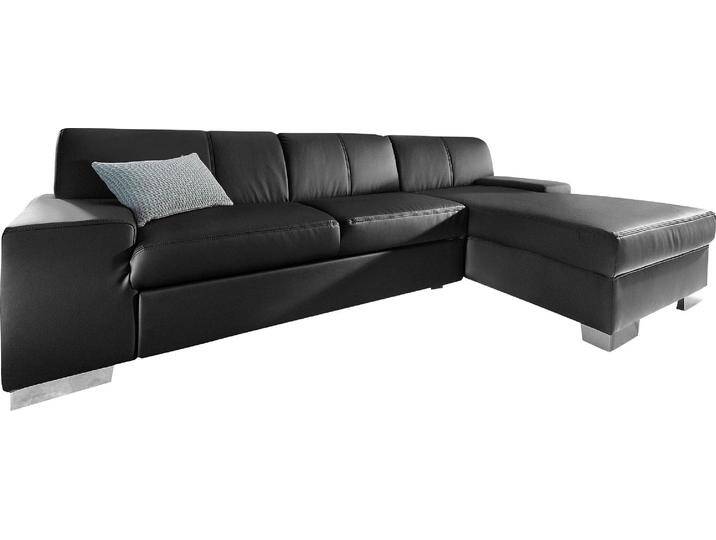 Ecksofa DOMO COLLECTION Star, zeitlose Formensprache, elegante Optik, L-Form , schwarz, B:248cm H:74cm T:150cm, Softlux-Kunstleder;Primabelle-Microfaser;Struktur (90% Polyester und 10% Polyacryl), Sofas, wahlweise mit Bettfunktion von Domo-collection