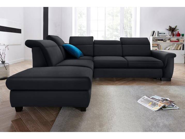 Ecksofa DOMO COLLECTION Sully komfortables Sofa, OTTOs Choice, L-Form , schwarz, B:273cm H:84cm T:228cm, Chenille (100% Polyester), MIcrofaser in Lederoptik (100% Polyester), Kunstleder SOFTLUX, Luxus-Microfaser(100% Polyester), Sofas, wahlweise mit Bettfunktion und Kopf- bzw. Rückenverstellung von Domo-collection
