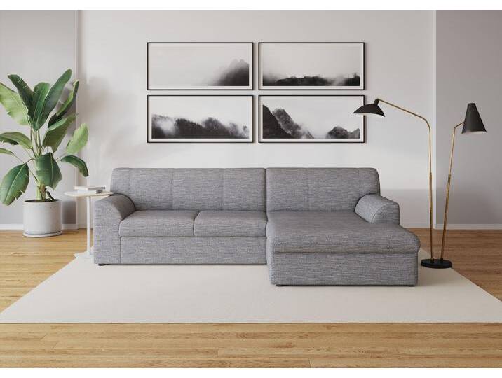 Ecksofa DOMO COLLECTION Topper, elegant und zeitlos, kompaktes Stellmaß 245/155cm, L-Form , grau (weiß, grau), B:245cm T:155cm, Sofas, mit Recamiere, wahlweise mit Schlaffunktion von Domo-collection
