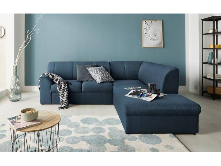 Ecksofa DOMO COLLECTION Topper zeitlos elegant, kompakte Stellmaße, OTTOs Choice, L-Form , blau (dunkelblau), B:237cm H:78cm T:200cm, Sofas, mit Ottomane, wahlweise mit Schlaffunktion von Domo-collection