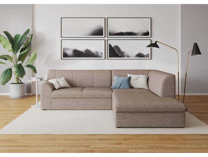 Ecksofa DOMO COLLECTION Topper zeitlos elegant, kompakte Stellmaße, OTTOs Choice, L-Form , braun (braun, beige), B:237cm H:78cm T:200cm, Sofas, mit Ottomane, wahlweise mit Schlaffunktion von Domo-collection
