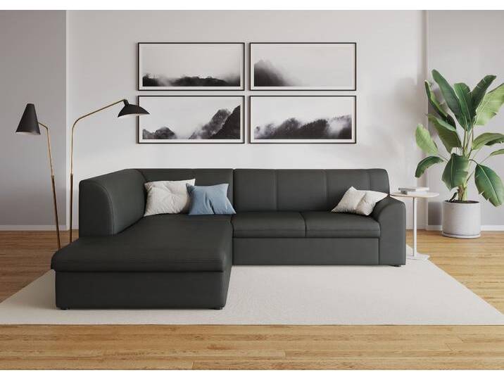 Ecksofa DOMO COLLECTION Topper zeitlos elegant, kompakte Stellmaße, OTTOs Choice, L-Form , grau (dunkelgrau), B:237cm H:78cm T:200cm, Sofas, mit Ottomane, wahlweise mit Schlaffunktion von Domo-collection