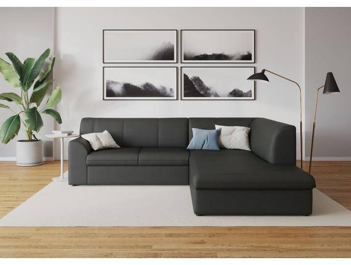 Ecksofa DOMO COLLECTION Topper zeitlos elegant, kompakte Stellmaße, OTTOs Choice, L-Form , grau (dunkelgrau), B:237cm H:78cm T:200cm, Sofas, mit Ottomane, wahlweise mit Schlaffunktion von Domo-collection