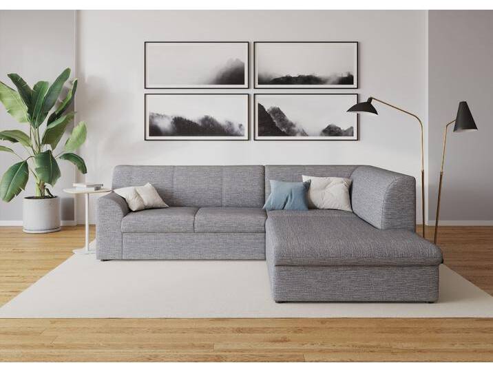 Ecksofa DOMO COLLECTION Topper zeitlos elegant, kompakte Stellmaße, OTTOs Choice, L-Form , grau (weiß, grau), B:237cm H:78cm T:200cm, Sofas, mit Ottomane, wahlweise mit Schlaffunktion von Domo-collection