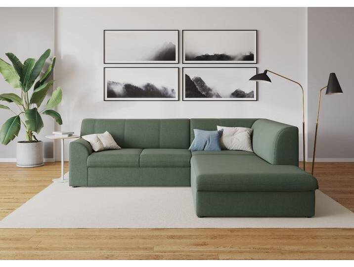 Ecksofa DOMO COLLECTION Topper zeitlos elegant, kompakte Stellmaße, OTTOs Choice, L-Form , grün (apfelgrün), B:237cm H:78cm T:200cm, Sofas, mit Ottomane, wahlweise mit Schlaffunktion von Domo-collection