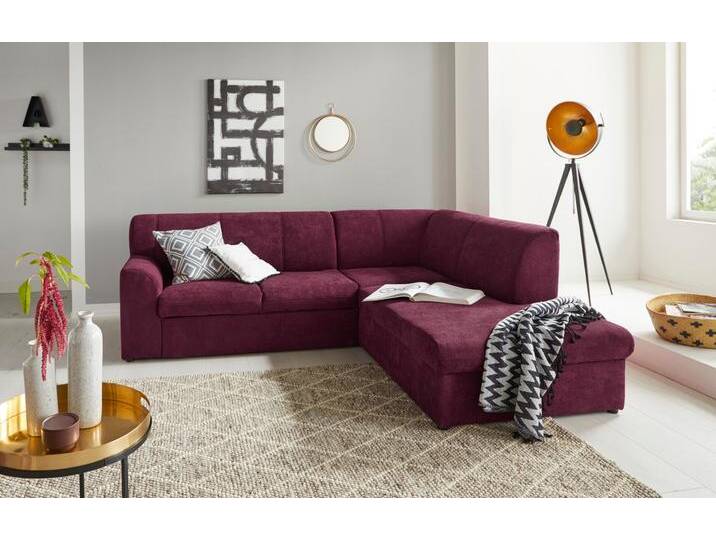 Ecksofa DOMO COLLECTION Topper zeitlos elegant, kompakte Stellmaße, OTTOs Choice, L-Form , lila (beere), B:237cm H:78cm T:200cm, Sofas, mit Ottomane, wahlweise mit Schlaffunktion von Domo-collection