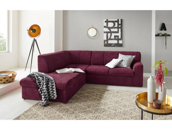 Ecksofa DOMO COLLECTION Topper zeitlos elegant, kompakte Stellmaße, OTTOs Choice, L-Form , lila (beere), B:237cm H:78cm T:200cm, Sofas, mit Ottomane, wahlweise mit Schlaffunktion von Domo-collection