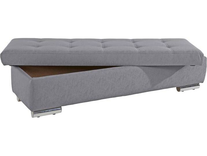 Hocker DOMO COLLECTION Aversa , grau, B:161cm H:41cm T:60cm, Struktur weich (100% Polyester), Luxus-Microfaser (100% Polyester), Struktur (100% Polyester), Hocker, Polsterhocker Hocker mit Stauraum von Domo-collection