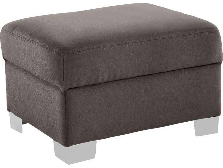 Hocker DOMO COLLECTION Bero , grau (stone), B:67cm H:41cm T:52cm, Struktur fein (100% Polyester), Feinstruktur (100% Polyester), Luxus-Microfaser (100% Polyester), Hocker, Polsterhocker von Domo-collection