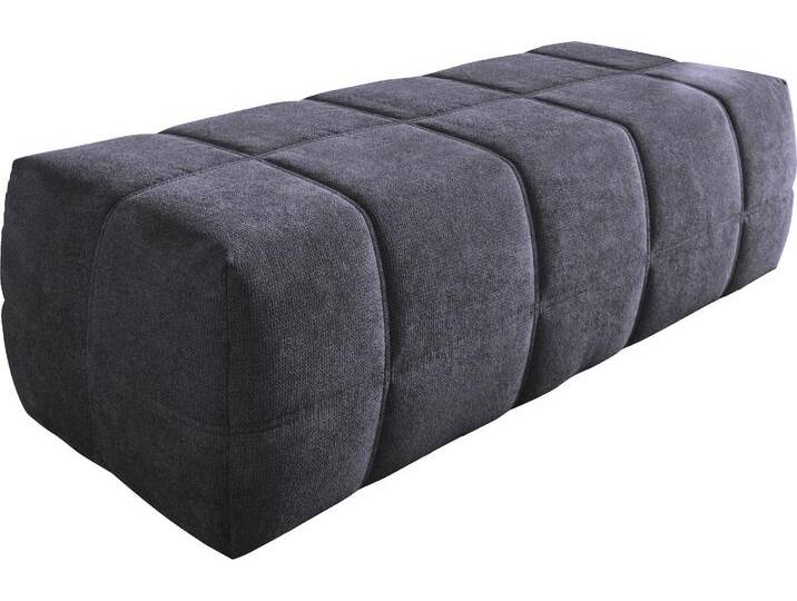 Hocker DOMO COLLECTION Brandon , blau (dunkelblau), B:150 H:40 T:60, Kunstleder SOFTLUX;Luxus-Microfaser in Antikleder-Optik(100% Polyester);Luxus-Microfaser (100% Polyester), Hocker, Polsterhocker, große Ausführung passend zu Brandon , auch in Cord von Domo-collection