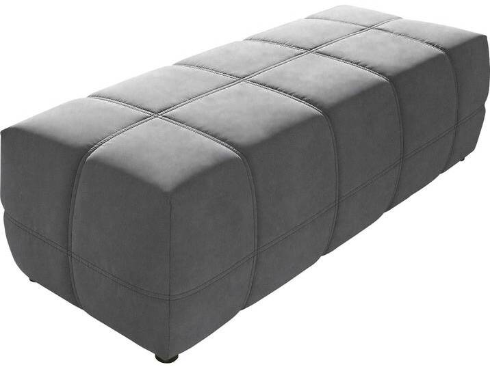 Hocker DOMO COLLECTION Brandon , grau (dunkelgrau), B:150cm H:40cm T:60cm, Kunstleder SOFTLUX, Luxus-Microfaser in Antikleder-Optik(100% Polyester), Luxus-Microfaser (100% Polyester), Hocker, Polsterhocker, Belastbarkeit bis 140 kg pro Sitzfläche, große Ausführung von Domo-collection