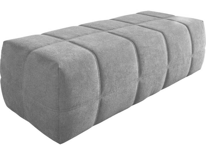 Hocker DOMO COLLECTION Brandon , grau (hellgrau), B:150cm H:40cm T:60cm, Kunstleder SOFTLUX, Luxus-Microfaser in Antikleder-Optik(100% Polyester), Luxus-Microfaser (100% Polyester), Hocker, Polsterhocker, Belastbarkeit bis 140 kg pro Sitzfläche, große Ausführung von Domo-collection