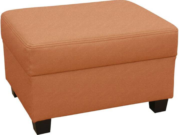 Hocker DOMO COLLECTION Norma , orange (terrakotta), B:70cm H:42cm T:55cm, Mosel Struktur (100% Polyester), Kunstleder SOFTLUX, Microfaser-PRIMABELLE (100% Polyester), NaturLEDER in Sitz und Rücken. Korpus in passendem Kunstleder SOFTLUX bezogen, Struktur (90% Polyester, 10% Polyacryl), Hocker, Polsterhocker von Domo-collection