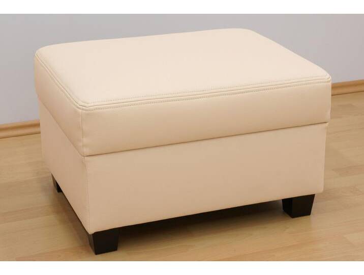 Hocker DOMO COLLECTION Norma Top , beige (creme), B:70cm H:42cm T:55cm, Kunstleder SOFTLUX, Microfaser-PRIMABELLE (100% Polyester), NaturLEDER in Sitz und Rücken. Korpus in passendem Kunstleder SOFTLUX bezogen, Struktur (90% Polyester, 10% Polyacryl), Mosel Struktur (100% Polyester), Hocker, Polsterhocker von Domo-collection