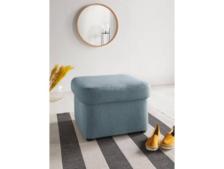 Hocker DOMO COLLECTION Papenburg , blau (eisblau), B:57 H:41 T:57, Luxus-Microfaser (100% Polyester);Struktur ( 90% Polyester, 10% Polyacryl);Microfaser PRIMABELLE (100% Polyester);Kunstleder SOFTLUX;Chenilleoptik (95% Polyester, 5% Polyamid);Webstoff (100% Polyester), Hocker, Polsterhocker, in großer Farbvielfalt von Domo-collection
