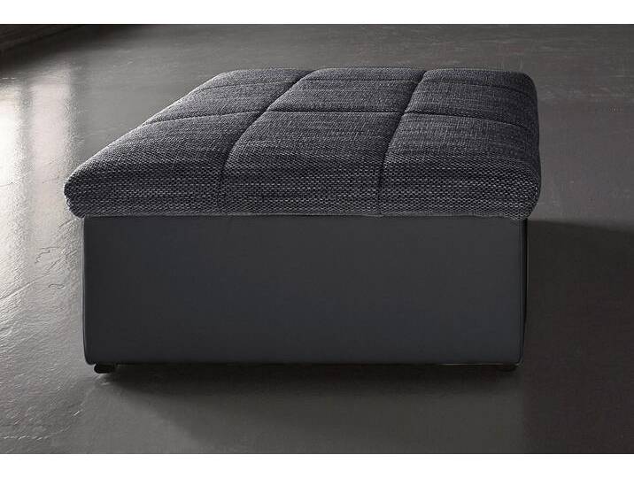 Hocker DOMO COLLECTION Splash , schwarz (schwarz, pepper), B:87cm H:40cm T:87cm, Kunstleder SOFTLUX / Struktur (90% Polyester, 10% Polyacryl), Luxus-Microfaser (100% Polyester)/ Struktur (90% Polyester, 10% Polyacryl), Hocker, Polsterhocker von Domo-collection