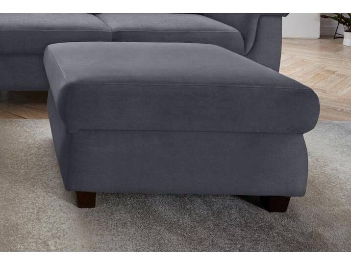 Hocker DOMO COLLECTION Sully , grau (dunkelgrau), B:82cm H:44cm T:76cm, Luxus-Microfaser ALTARA NUBUCK (100% Polyester), Kunstleder SOFTLUX, Luxus-Microfaser (100% Polyester), Chenille (100% Polyester), Hocker, Polsterhocker von Domo-collection