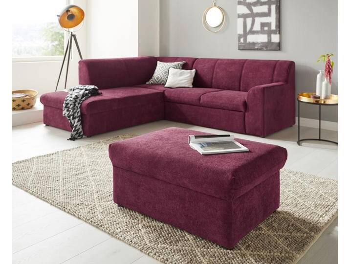 Hocker DOMO COLLECTION Topper , lila (beere), B:93cm H:40cm T:69cm, Hocker, Polsterhocker, mit Wellenunterfederung, auf Kunststoffgleitern von Domo-collection