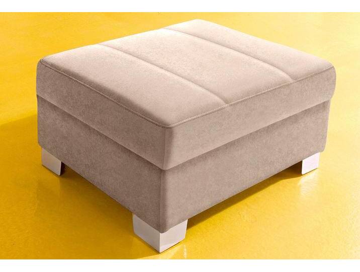 Hocker DOMO COLLECTION Turah mit moderner Steppung , beige (natur), B:85cm H:40cm T:61cm, Microfaser PRIMABELLE (100% Polyester);Struktur ( 85% Polyester, 15% Acryl);NaturLEDER (Echtes Rindsleder in Sitz und Rücken. Korpus in passendem Kunstleder SOFTLUX bezogen.);Kunstleder SOFTLUX/Struktur ( 100% Polyester), Hocker, Polsterhocker, passend zur Serie, B/T/H: 85/61/40 cm, auch in Leder von Domo-collection