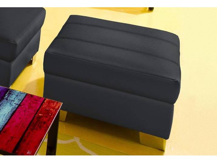 Hocker, Microfaser PRIMABELLE, Schwarz, 85×61×40 cm, Mit Moderner Steppung, Modern, Domo-Collection von Domo-collection