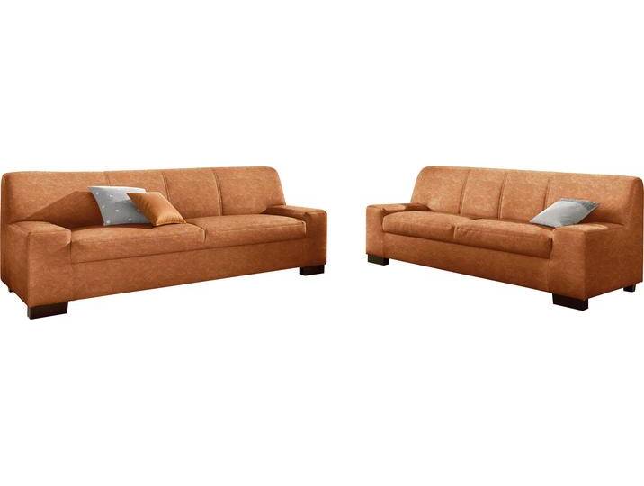 Polstergarnitur DOMO COLLECTION Norma , orange (terrakotta), H:74cm, Sitzmöbel-Sets, bestehend aus je einem 2- und 3-Sitzer von Domo-collection