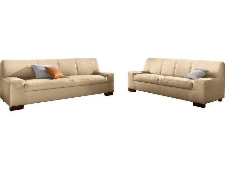 Polstergarnitur DOMO COLLECTION Norma Top , braun (cappuccino), NaturLEDER, Sitzmöbel-Sets, bestehend aus einem 2-Sitzer und einem 3-Sitzer von Domo-collection