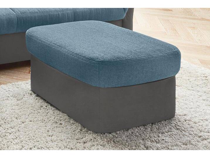 Polsterhocker DOMO COLLECTION Elva , grau (dunkelgrau, petrol), B:60cm H:39cm T:60cm, (geprägte) Luxus-Microfaser (100% Polyester);Kunstleder SOFTLUX / Struktur ( 100% Polyester);Microfaser PRIMABELLE (100% Polyester), Hocker von Domo-collection