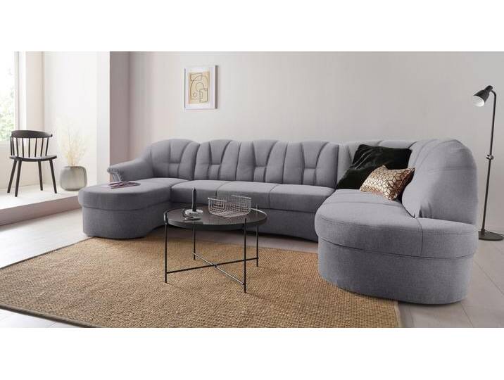 Wohnlandschaft DOMO COLLECTION Papenburg U-Form , grau, B:297cm H:84cm T:180cm, Struktur ( 90% Polyester, 10% Polyacryl), Microfaser PRIMABELLE (100% Polyester), Kunstleder SOFTLUX, Luxus-Microfaser (100% Polyester), Chenille-Optik (95% Polyester, 5% Polyamid), Webstoff (100% Polyester), Sofas, in großer Farbvielfalt, wahlweise Bettfunktion, frei im Raum stellbar von Domo-collection