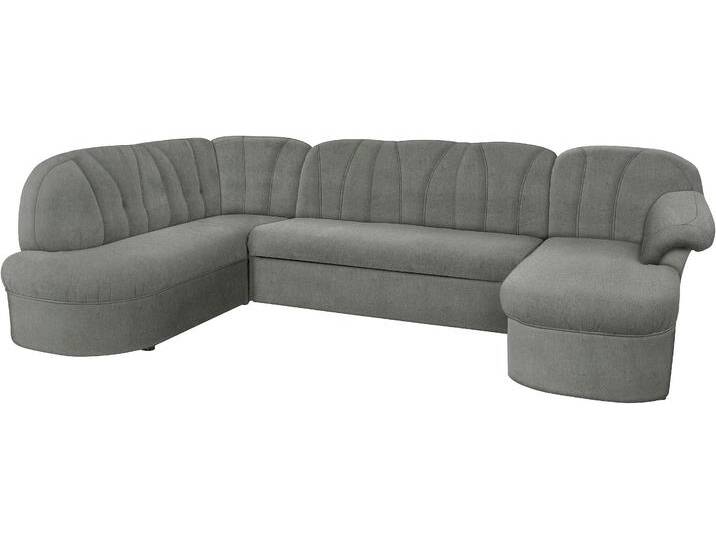 Wohnlandschaft DOMO COLLECTION Pegnitz, zeitlos und modern, mit attraktiver Rückensteppung, U-Form , grau, B:292cm H:82cm T:180cm, 100% Polyester, Sofas, wahlweise mit Bettfunktion von Domo-collection