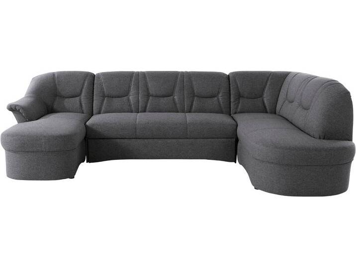 Wohnlandschaft DOMO COLLECTION Sarafina, zeitlos und komfortabel, optional mit Federkern, U-Form , grau, B:295cm H:83cm T:180cm, Luxus-Microfaser (92% Polyester, 8% Nylon);Microfaser PRIMABELLE (100% Polyester);Microfaser PRIMABELLE (100% Polyester) / Struktur (90% Polyester; 10% Polyacryl), Sofas, wahlweise mit Bettfunktion von Domo-collection