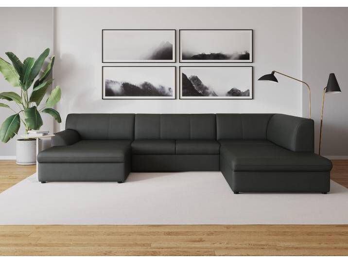Wohnlandschaft DOMO COLLECTION Topper, elegant und zeitlos, komfortabel, U-Form , grau (dunkelgrau), B:320cm H:78cm T:213cm, Sofas, wahlweise mit Bettfunktion von Domo-collection