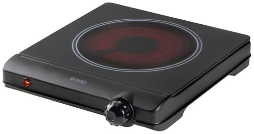 DOMO DO30111KP Keramische Kochplatte - Infrarot-Technologie - Metallgehäuse - ECO - 1 Kochstelle - Ø 18 cm - schwarz von Domo