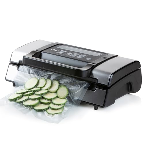 DOMO DO331L Vakuumierer/Folienschweißgerät inkl. 1 Rolle Folie - schwarz/silber130 W von Domo