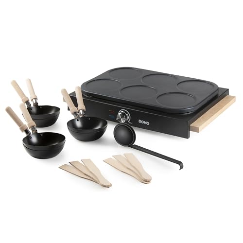 DOMO DO8719W Gourmet-Set Wok-Set/Pancake- Holzdesign - 6 Personen DOMO DO8719W Gourmet-Set Wok-Set/Pancake- Holzdesign - 6 Personen von Domo
