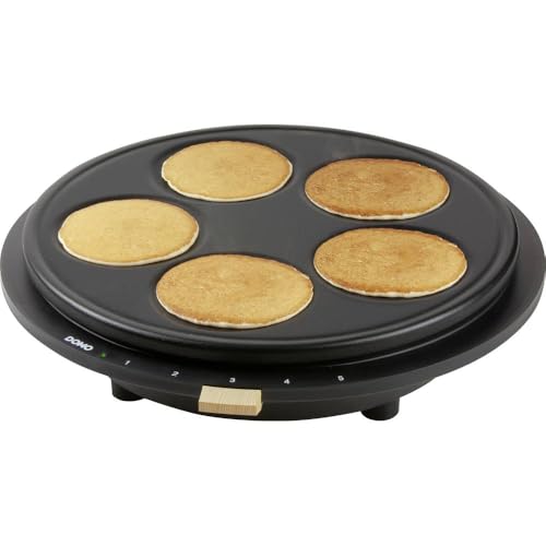DOMO DO9227P Pancake-Platten Antihaftbeschichtung, Kontrollleuchte Schwarz von Domo