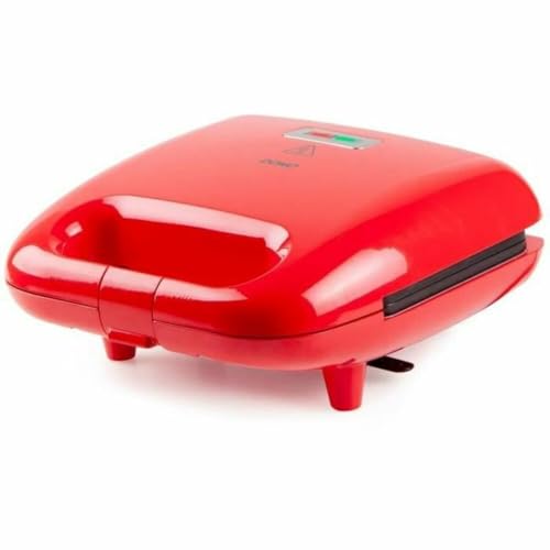 DOMO DO9242W Multifunktionsgerät 5-in-1 Sandwichmaker - Waffeleisen - Donut maker - Tierformen - Waffeln am Stiel - Rot von DOMO