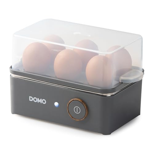 DOMO DO9283EK Eierkocher für zu 6 Eier 'Wood You' - 400 W - mattgrau von Domo