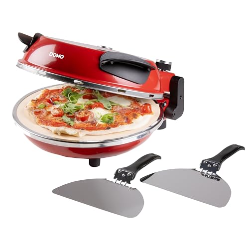 DOMO DO9284PZ Pizzaofen 'My Express Pizza' - Backzeit 3–5 Minuten - Mit Keramikstein - 1200 W - Rot DOMO DO9284PZ Pizzaofen 'My Express Pizza' - Backzeit 3–5 Minuten - Mit Keramikstein - 1200 W - Rot von DOMO