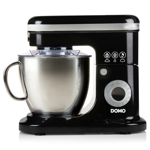 DOMO DO1023KR Küchenmaschine, 6 Liter, Silber/Schwarz von Domo