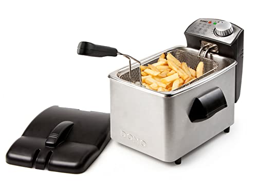 DOMO DO458FR Fritteuse - 4 L - 3000 W Edelstahl - Rostfrei von DOMO