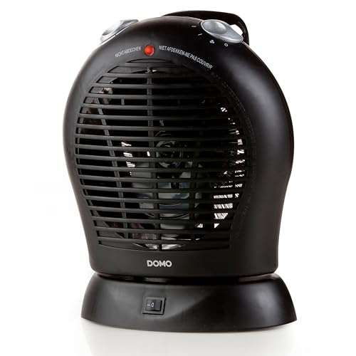 Domo DO7324F Schwarz Elektrische Raumheizungen (Fan Electric Space Heater, Innenraum, Flur, Drehregler, 2000 W), Heizlüfter, oszillierend, elektrischer heizlüfter, oszillierend von Domo