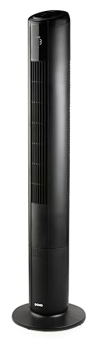Domo DO8153 Turmventilator mit Fernbedienung – 5 Geschwindigkeiten – 4 Modi – 8 Stunden Timer – Oszillation – Ambientebeleuchtung – Schwarz von Domo